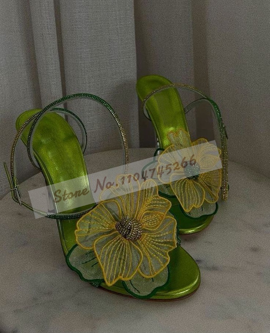Mesh Strap Metal - Sandal Bunga Peri Hak Pisau Logam