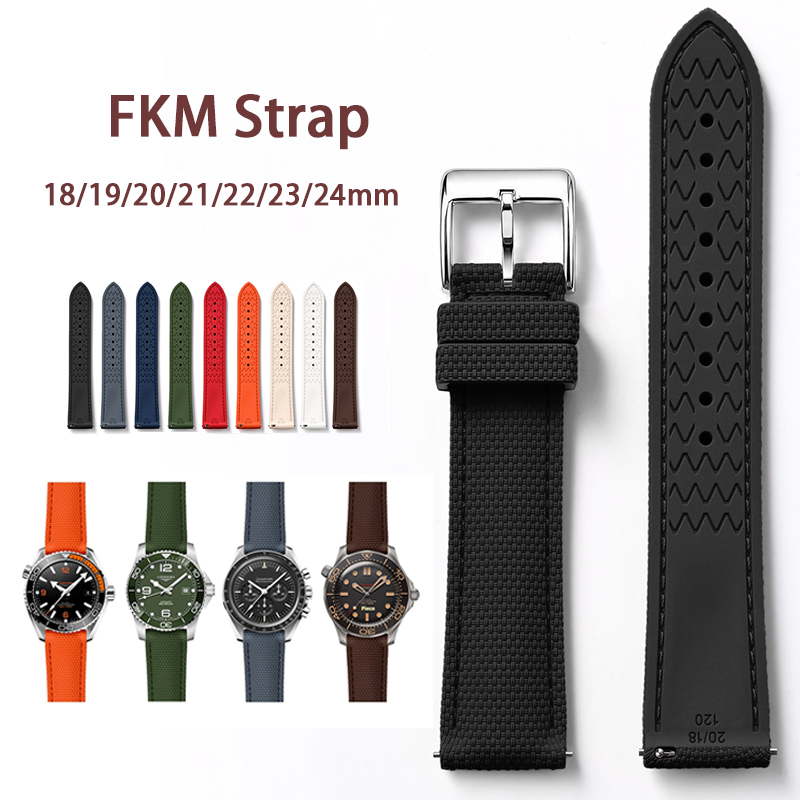 Suede Strap Watch - Tali Universal untuk Blancpain FKM Fluoro