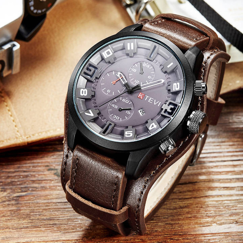 Jam Tangan Pria Retro Jam Tang - Leather Watch Band Men ulasan dan harga