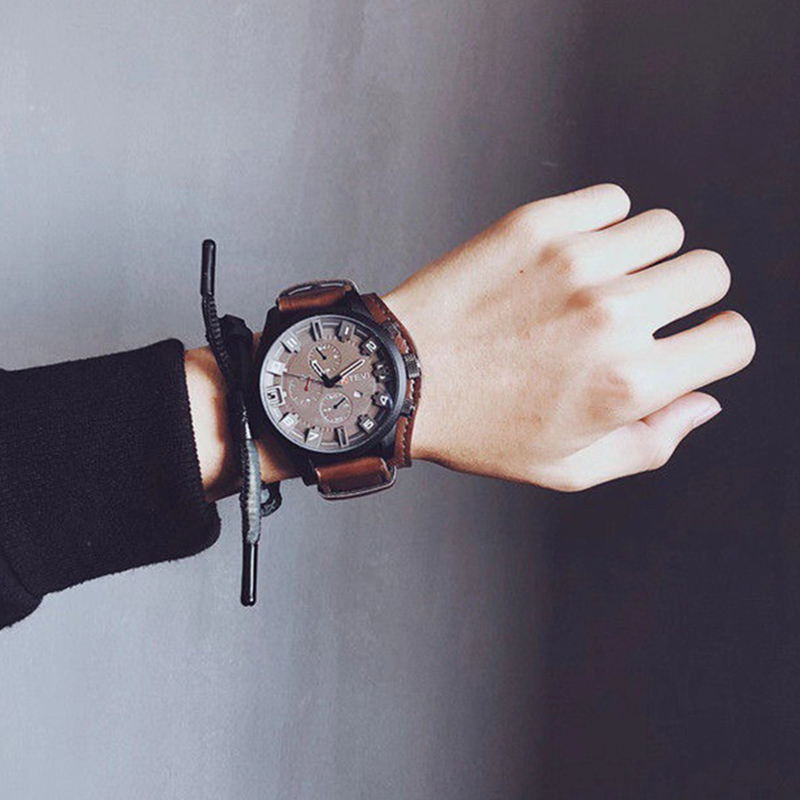 Jam Tangan Pria Retro Jam Tang - Leather Watch Band Men ulasan dan harga